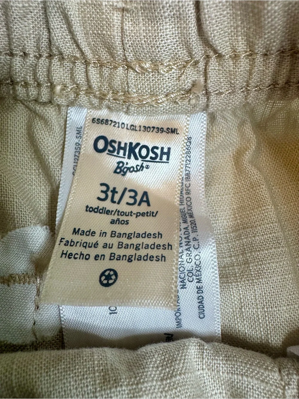 OshKosh B’gosh Boys 2-Piece Outfit Set Button-Up Shirt & Pull-On Shorts Size 3T